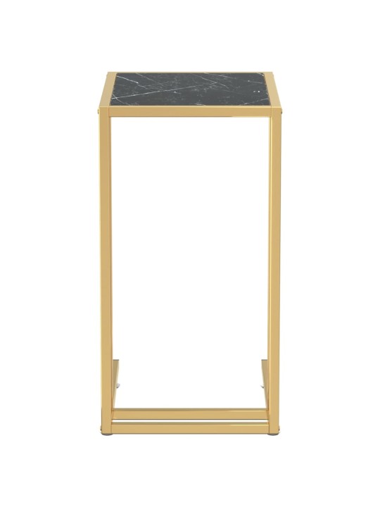 Stolek na notebook černý mramor 50 x 35 x 65 cm tvrzené sklo