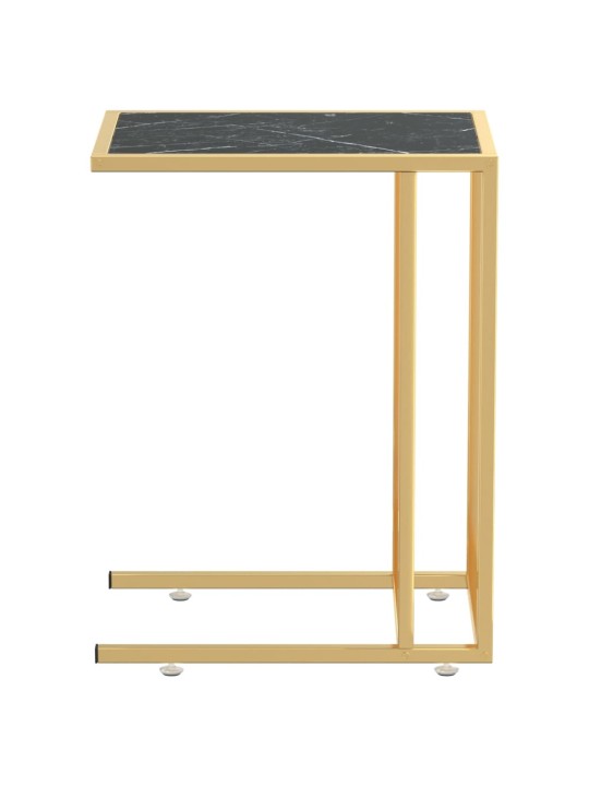 Stolek na notebook černý mramor 50 x 35 x 65 cm tvrzené sklo