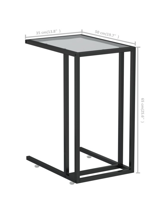 Stolek na notebook průhledný 50 x 35 x 65 cm tvrzené sklo