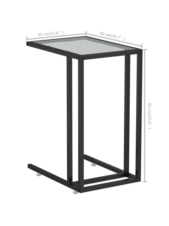 Stolek na notebook černý 50 x 35 x 65 cm tvrzené sklo