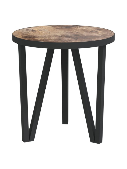 Čajový stolek černožlutý Ø 35 cm MDF