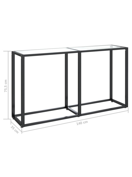 Konzolový stolek průhledný 140 x 35 x 75,5 cm tvrzené sklo