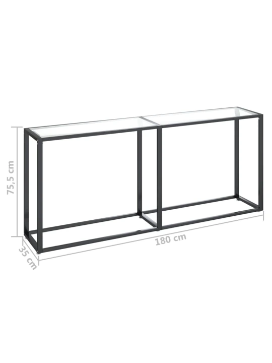 Konzolový stolek průhledný 180 x 35 x 75,5 cm tvrzené sklo