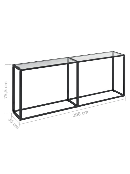 Konzolový stolek průhledný 200 x 35 x 75,5 cm tvrzené sklo