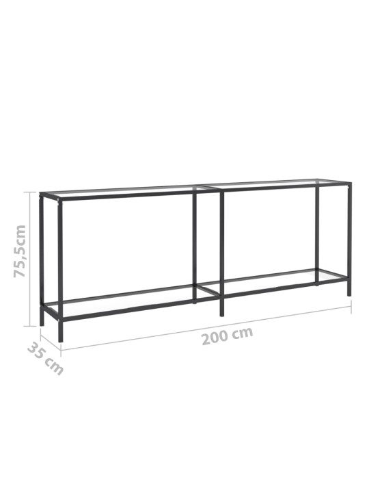 Konzolový stolek průhledný 200 x 35 x 75,5 cm tvrzené sklo