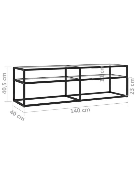 TV stolek průhledný 140 x 40 x 40,5 cm tvrzené sklo