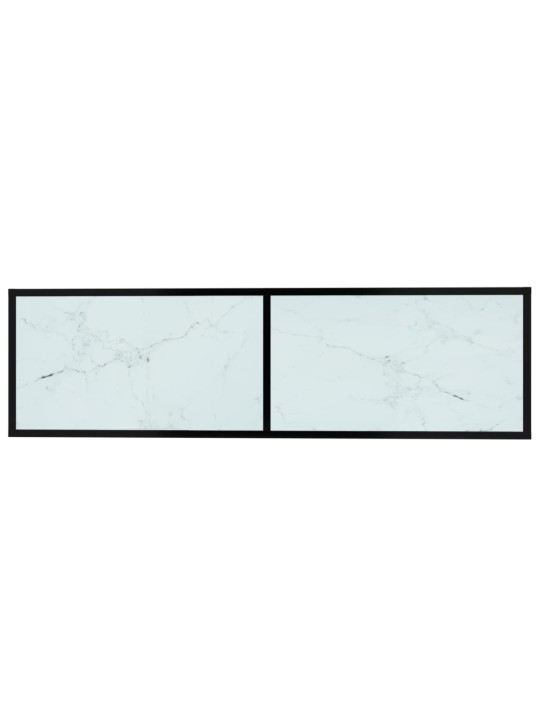 Tv stolek bílý mramor 140 x 40 x 40,5 cm tvrzené sklo
