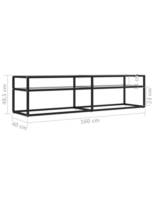 TV stolek průhledný 160 x 40 x 40,5 cm tvrzené sklo