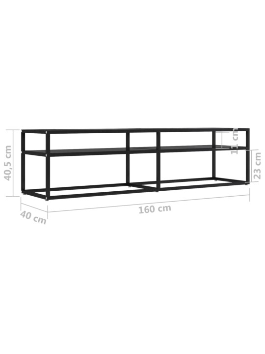 TV stolek černý 160 x 40 x 40,5 cm tvrzené sklo