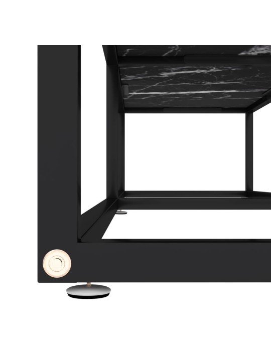 Tv stolek černý mramor 160 x 40 x 40,5 cm tvrzené sklo