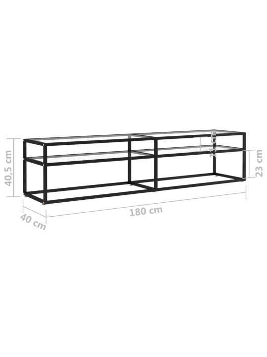 TV stolek průhledný 180 x 40 x 40,5 cm tvrzené sklo