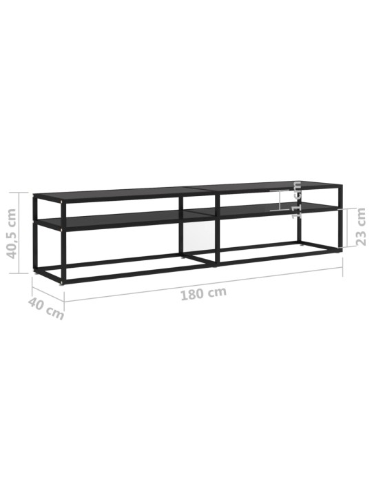 TV stolek černý 180 x 40 x 40,5 cm tvrzené sklo