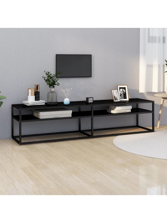 TV stolek černý 180 x 40 x 40,5 cm tvrzené sklo