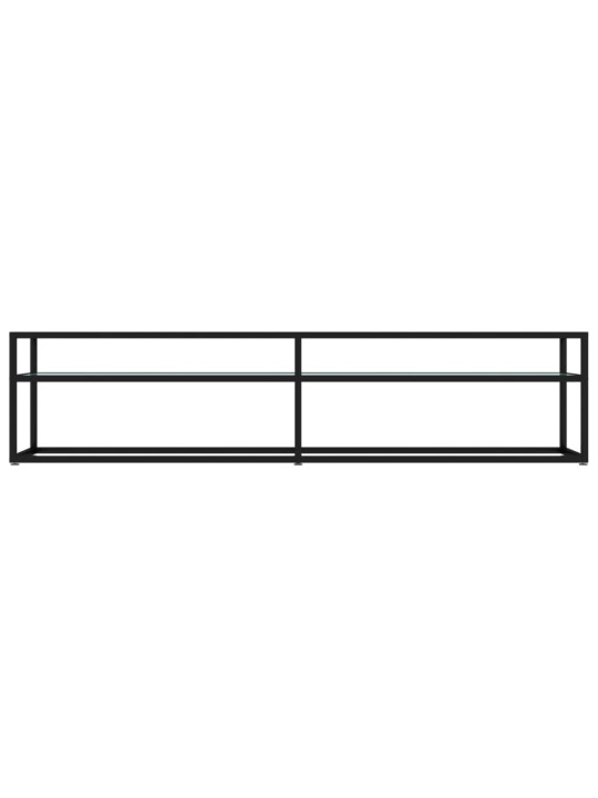Tv stolek bílý mramor 180 x 40 x 40,5 cm tvrzené sklo