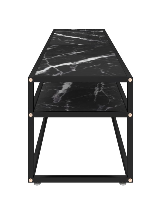 Tv stolek černý mramor 180 x 40 x 40,5 cm tvrzené sklo