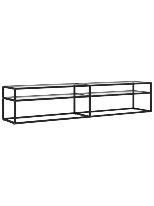 TV stolek průhledný 200 x 40 x 40,5 cm tvrzené sklo