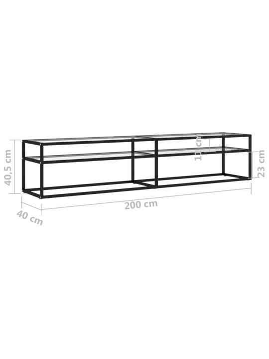 TV stolek průhledný 200 x 40 x 40,5 cm tvrzené sklo