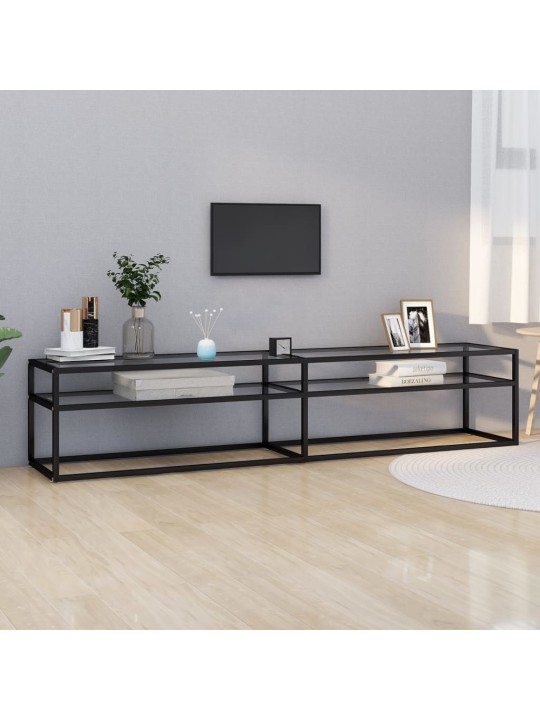 TV stolek průhledný 200 x 40 x 40,5 cm tvrzené sklo