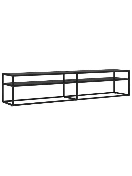 TV stolek černý 200 x 40 x 40,5 cm tvrzené sklo
