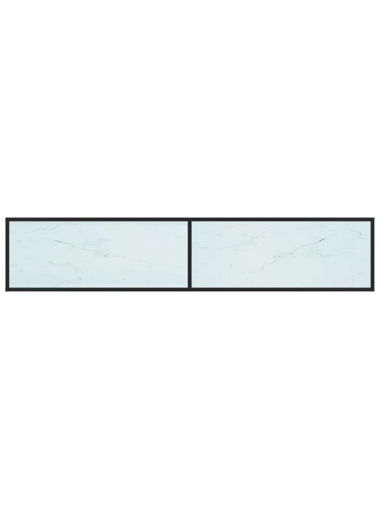 Tv stolek bílý mramor 200 x 40 x 40,5 cm tvrzené sklo