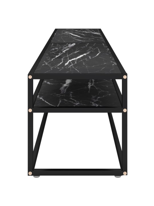 Tv stolek černý mramor 200 x 40 x 40,5 cm tvrzené sklo