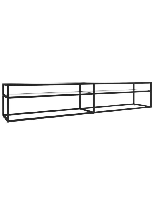 TV stolek průhledný 220 x 40 x 40,5 cm tvrzené sklo