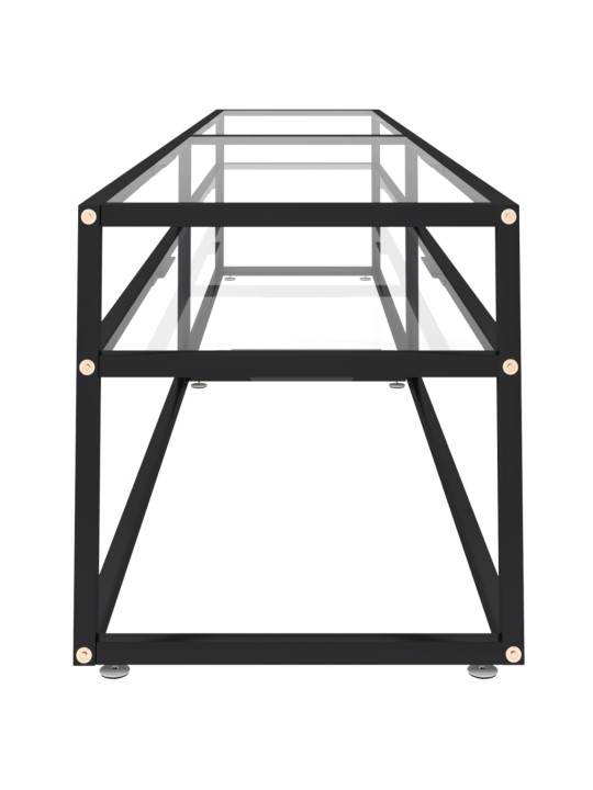 TV stolek průhledný 220 x 40 x 40,5 cm tvrzené sklo