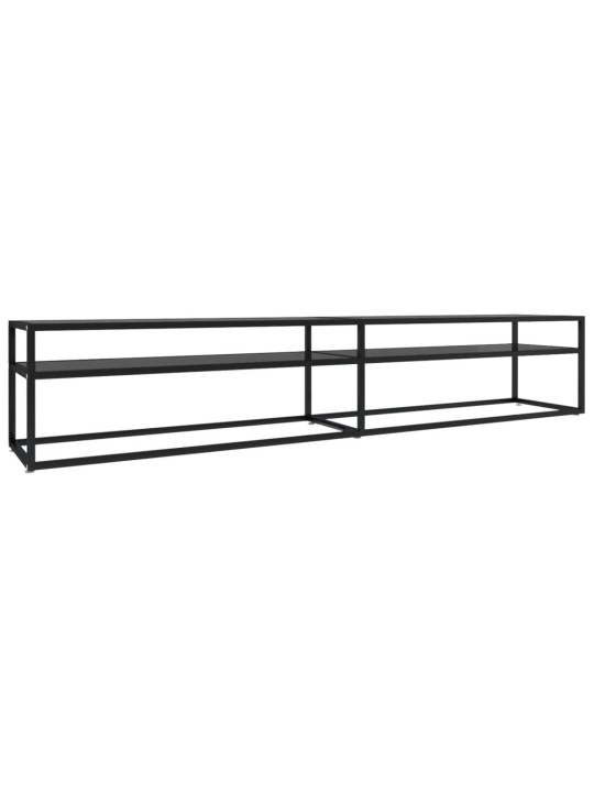 Tv stolek černý 220 x 40 x 40,5 cm tvrzené sklo