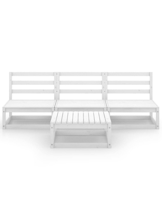 4dílná zahradní sedací souprava bílá masivní borovice