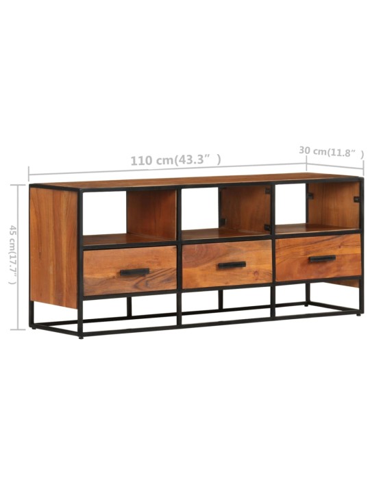 TV stolek 110 x 30 x 45 cm masivní akáciové dřevo