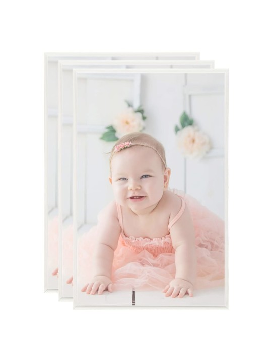 Fotorámečky koláž 3 ks na stůl stříbrné 13x18 cm MDF