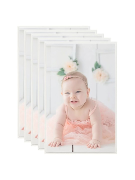 Fotorámečky koláž 5 ks na stůl stříbrné 13x18 cm MDF