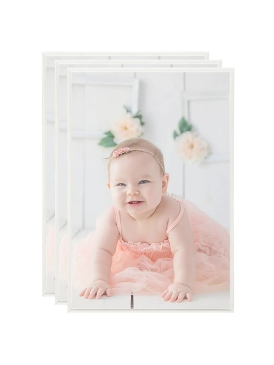 Fotorámečky koláž 3 ks na stůl stříbrné 21x29,7 cm MDF