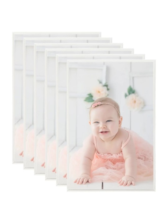 Fotorámečky koláž 5 ks na zeď/stůl stříbrné 59,4 x 84 cm MDF