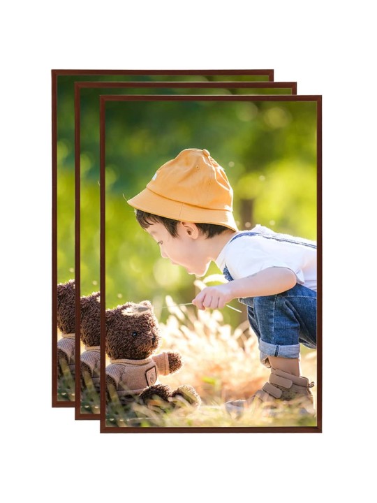 Fotorámečky koláž 3 ks na zeď nebo stůl bronzové 70 x 90 cm MDF