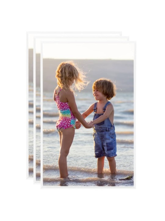 Fotorámečky koláž 3 ks na stůl bílé 13 x 18 cm MDF