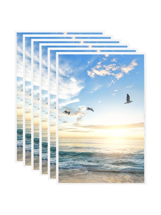 Fotorámečky koláž 5 ks na stůl bílé 21 x 29,7 cm MDF