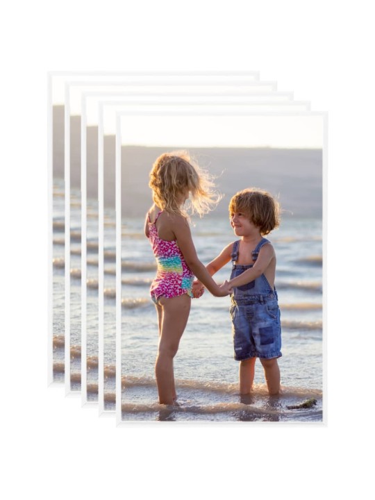 Fotorámečky koláž 5 ks na zeď nebo stůl bílé 70 x 90 cm MDF