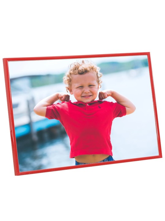 Fotorámečky koláž 5 ks na zeď nebo stůl červené 70 x 90 cm mdf
