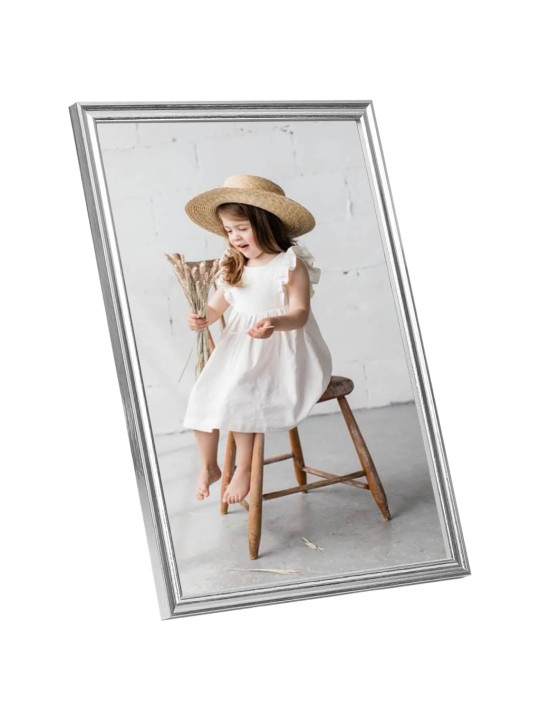 Fotorámečky koláž 5 ks na stěnu stříbrné 70x90 cm mdf