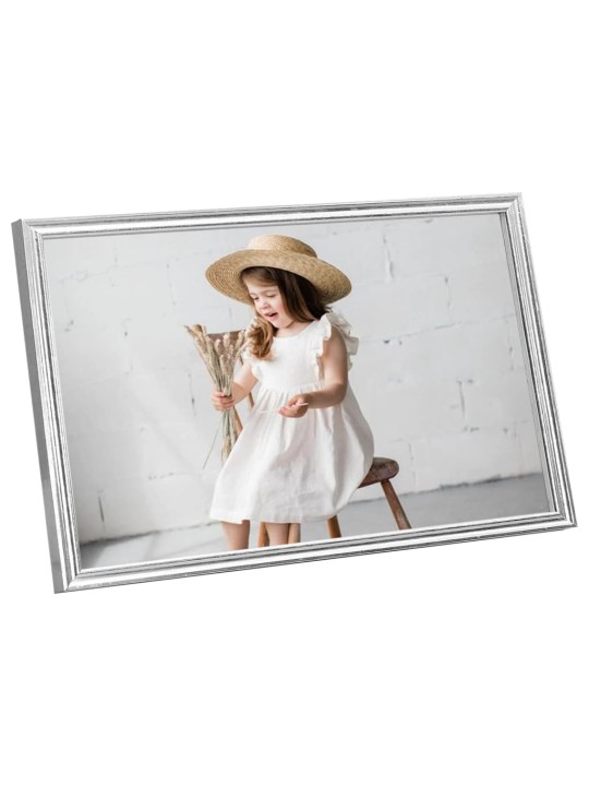 Fotorámečky koláž 5 ks na stěnu stříbrné 70x90 cm mdf
