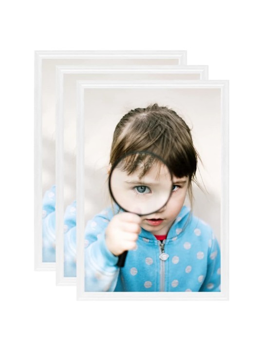 Fotorámečky koláž 3 ks na stůl bílé 18 x 24 cm MDF