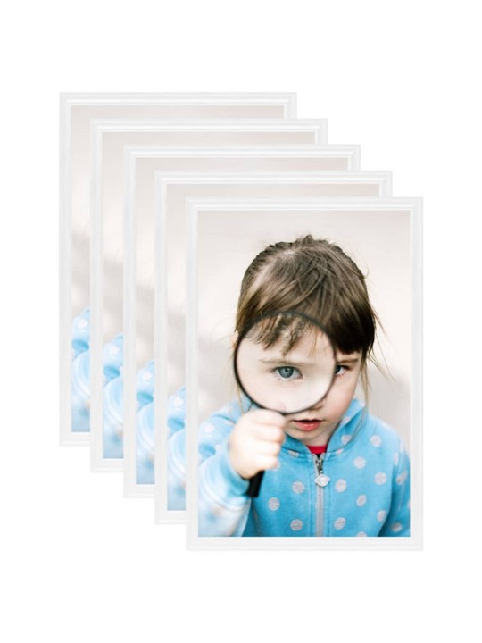 Fotorámečky koláž 5 ks na stůl bílé 21 x 29,7 cm MDF