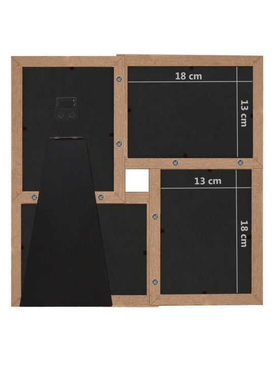 Kolážový fotorámeček na 4 obrázky (13 x 18 cm) světle hnědý MDF