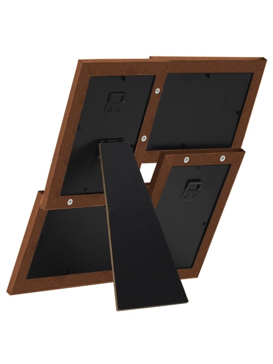 Kolážový fotorámeček na 4 obrázky (10 x 15 cm) tmavě hnědý MDF