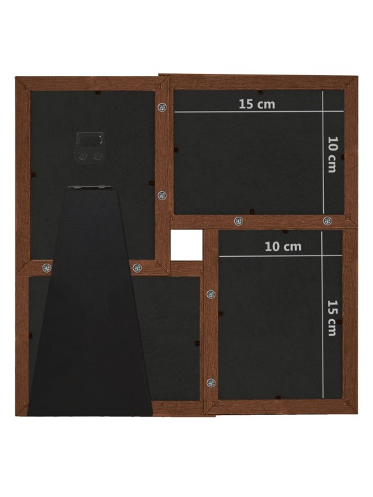 Kolážový fotorámeček na 4 obrázky (10 x 15 cm) tmavě hnědý MDF