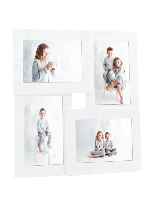 Kolážový fotorámeček na 4 obrázky (13 x 18 cm) bílý MDF