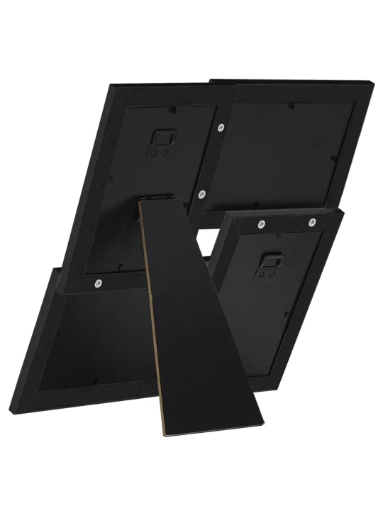 Kolážový fotorámeček na 4 obrázky (10 x 15 cm) černý MDF