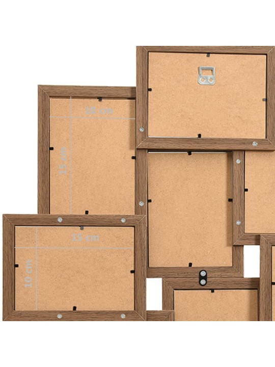 Kolážový fotorámeček na 10×(10x15 cm) obrázek světle hnědý MDF