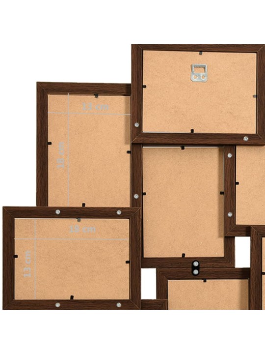 Kolážový fotorámeček na 10x(13x18 cm) obrázek tmavě hnědý MDF